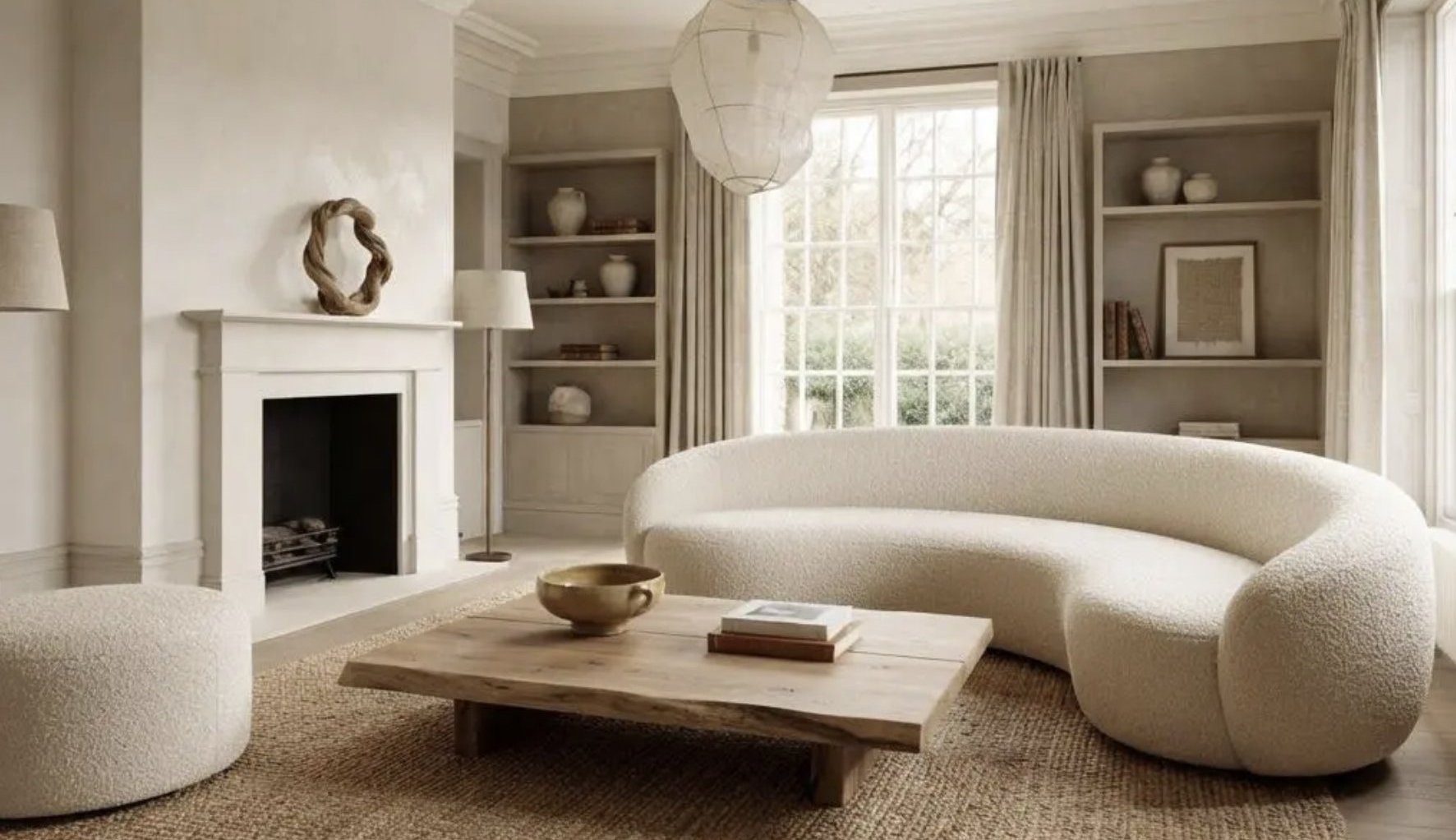 Living room redesigned by AIntonio in the Warm Minimalism style